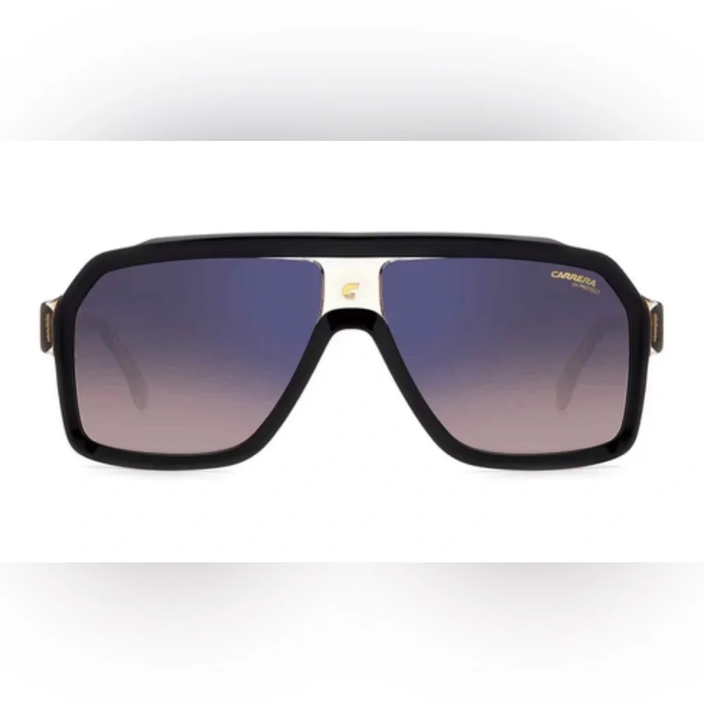 Carrera Black Frame Sunglasses with Gold Details